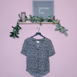 Anthropologie Maeve Textured Button Front V-Neck Top